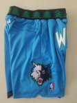 NBA Minnesota Timberwolves Just don shorts 2003-04 bleu